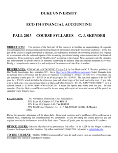 ECON 174. Financial Accounting, C.J. Skender