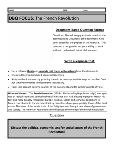 DBQ FOCUS: The French Revolution