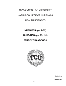 Student Handbook - Harris School of Nursing