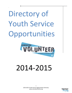 2014-2015 Youth Service Opportunities Directory