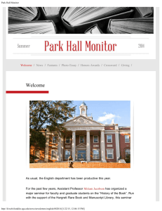Park Hall Monitor - University of Georgia
