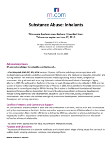 Substance Abuse: Inhalants
