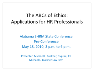 The ABCs of Ethics - AL SHRM State Council