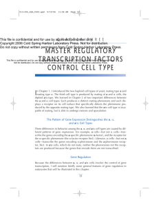master regulatory transcription factors control cell type