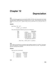 Chapter 12 Depreciation