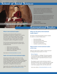 International Studies School of Social Sciences