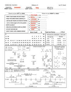 answer key - Organic Chemistry at Arizona State University