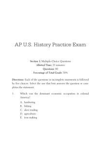 AP US History Practice Exam - Spring Grove Area School District