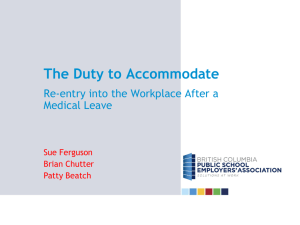 Employee Absence and the Duty to Accommodate