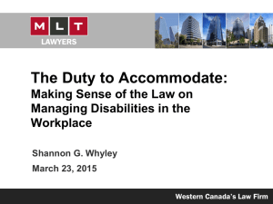 The Duty to Accommodate - Workers' Compensation Board