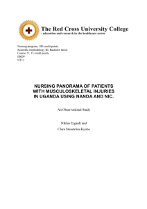 Nursing panorama of patients with musculoskeletal injuries in