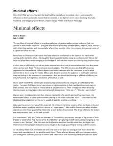 Minimal effects - School of Journalism and Mass Communication