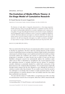 The Evolution of Media Effects Theory: A SixStage Model of