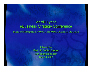 Merrill Lynch eBusiness Strategy Conference Merrill Lynch