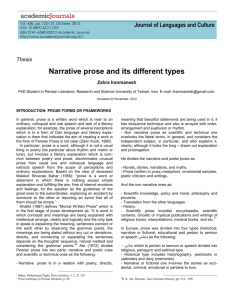 Narrative prose and its different types