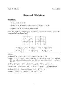 Homework #2 Solutions Problems
