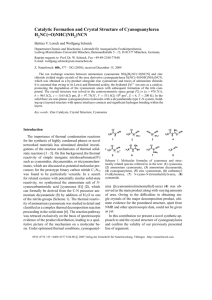 Catalytic Formation and Crystal Structure of Cyanoguanylurea H NC