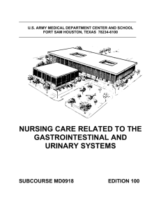 nursing care related to the gastrointestinal and urinary
