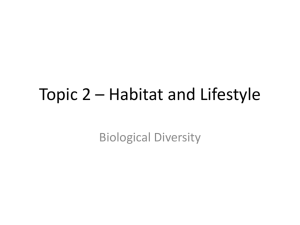 Topic 2 – Habitat and Lifestyle