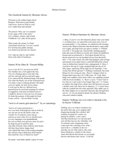 The Facebook Sonnet by Sherman Alexie Sonnet 30 by Edna St
