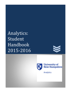 Analytics: Student Handbook - University of New Hampshire