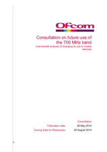 Consultation on future use of the 700 MHz band