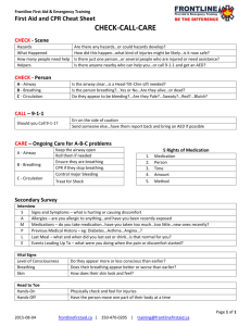 First Aid CPR Course Cheat Sheet