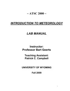 ~ ATSC 2000 ~ INTRODUCTION TO METEOROLOGY LAB MANUAL