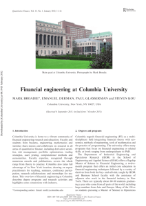 Financial engineering at Columbia University