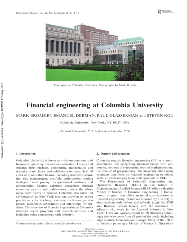 Columbia Finance Courses