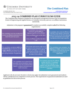 The Combined Plan - Columbia Undergraduate Admissions