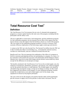 Total Resource Cost Test