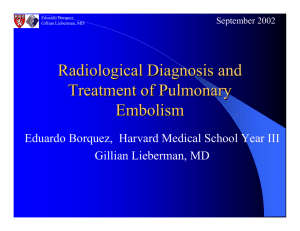 Radiological Diagnosis and Treatment of Pulmonary Embolism