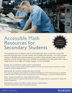 Accessible Math Resources for Secondary Students