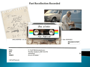 Past Recollection Recorded