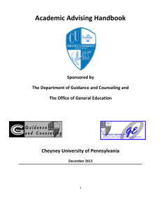 Academic Advising Handbook - Cheyney University of Pennsylvania