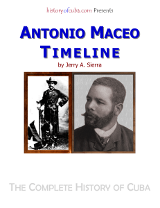 antonio maceo timeline - The Timetable History of Cuba