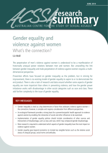 Gender equality and violence against women