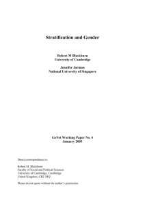 Stratification and Gender