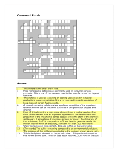 Crossword Puzzle Across: