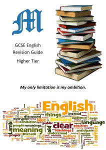 GCSE English Revision Guide Higher Tier