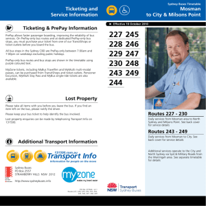 Routes 227 - 230 Routes 243 - 249 Mosman to City