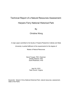 Technical Report of a Natural Resources Assessment: Harpers Ferry