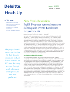 FASB Proposes Amendments to Subsequent