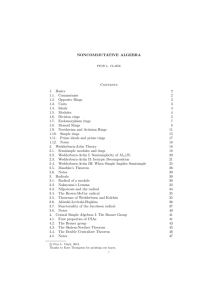 Noncommutative Algebra - Department of Mathematics