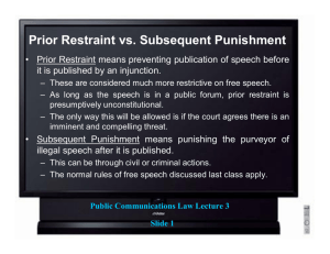 Prior Restraint vs. Subsequent Punishment