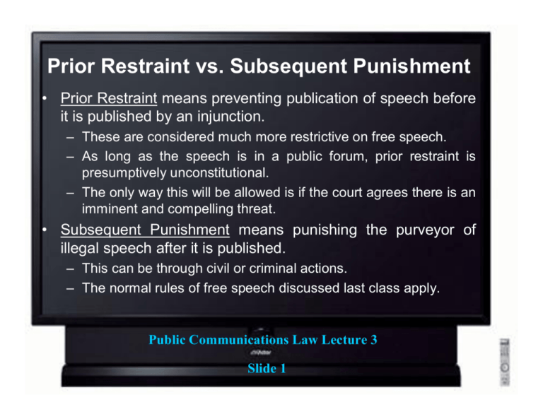 What Is Prior Restraint In Government