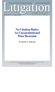 No-Citation Rules: An Unconstitutional Prior Restraint