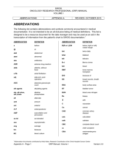 abbreviations - Cancer Research and Biostatistics