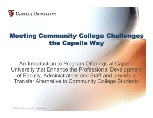 Meeting Community College Challenges the Capella Way